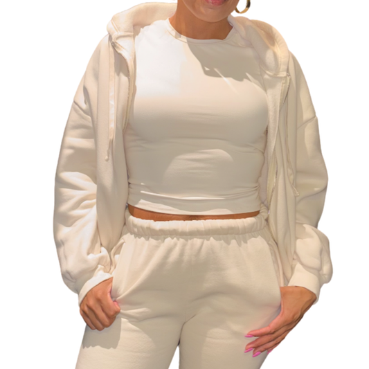 HONEY + LOUNGE OVERSIZED ZIP-UP HOODIE