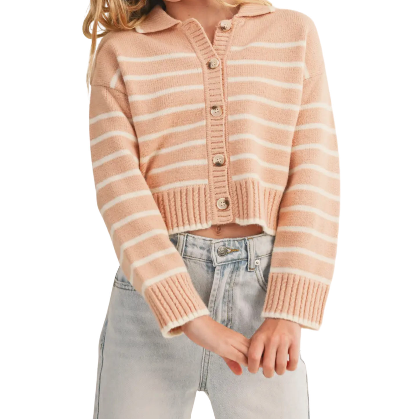 SWEET + SOFT BUTTON-UP COLLAR CARDIGAN